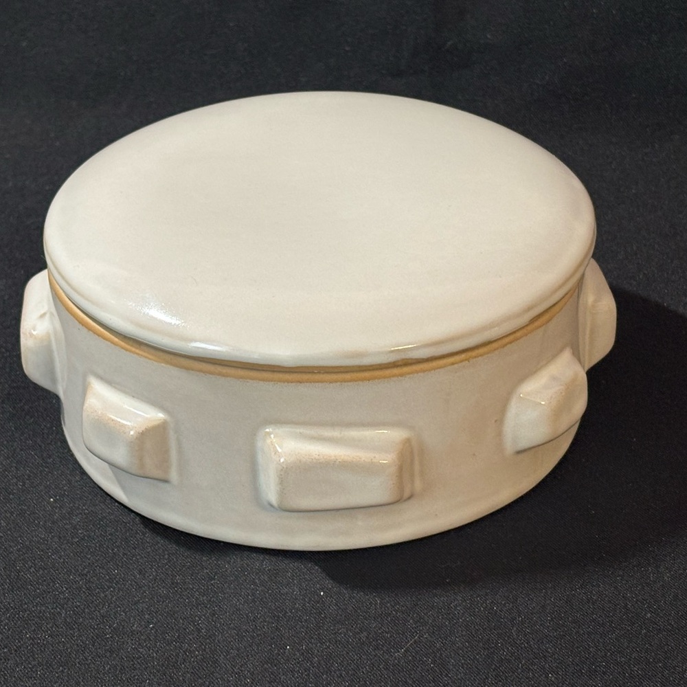 Nate Berkus Ceramic Lidded Container Brutalist Style Box Modern Storage Decor 6"